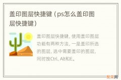 ps怎么盖印图层快捷键 盖印图层快捷键