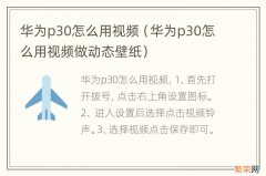 华为p30怎么用视频做动态壁纸 华为p30怎么用视频