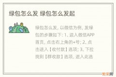 绿包怎么发 绿包怎么发起