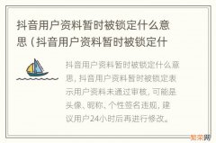 抖音用户资料暂时被锁定什么意思实名认证 抖音用户资料暂时被锁定什么意思