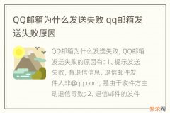 QQ邮箱为什么发送失败 qq邮箱发送失败原因