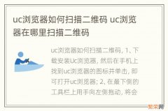 uc浏览器如何扫描二维码 uc浏览器在哪里扫描二维码