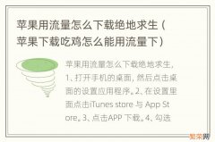 苹果下载吃鸡怎么能用流量下 苹果用流量怎么下载绝地求生