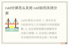 cad分屏怎么关闭 cad如何关闭分屏