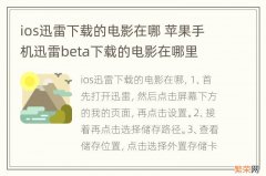 ios迅雷下载的电影在哪 苹果手机迅雷beta下载的电影在哪里