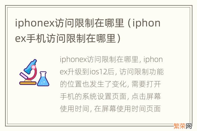 iphonex手机访问限制在哪里 iphonex访问限制在哪里