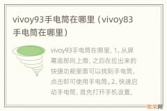 vivoy83手电筒在哪里 vivoy93手电筒在哪里