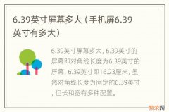 手机屏6.39英寸有多大 6.39英寸屏幕多大