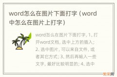 word中怎么在图片上打字 word怎么在图片下面打字