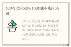 p30能不能用5G网 p30可以用5g吗