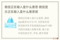 微信正在输入是什么意思 微信显示正在输入是什么意思呢