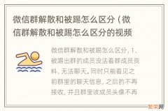 微信群解散和被踢怎么区分的视频 微信群解散和被踢怎么区分