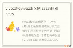 vivoz3和vivoz3i区别 z3z3i区别 vivo