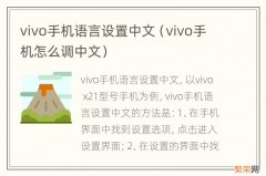 vivo手机怎么调中文 vivo手机语言设置中文