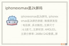 iphonexsmax是2k屏吗