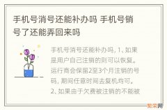 手机号消号还能补办吗 手机号销号了还能弄回来吗