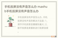 手机投屏没有声音怎么办 maxhub手机投屏没有声音怎么办