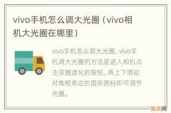 vivo相机大光圈在哪里 vivo手机怎么调大光圈