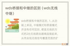 wds无线中继 wds桥接和中继的区别