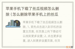 怎么删除苹果手机上的丝瓜视频 苹果手机下载了丝瓜视频怎么删除