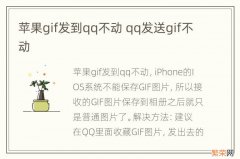 苹果gif发到qq不动 qq发送gif不动