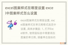 excel图案样式在哪里设置 excel中图案样式怎么设置