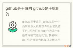 github是干嘛的 github是干嘛用的