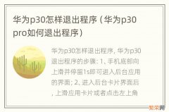 华为p30pro如何退出程序 华为p30怎样退出程序