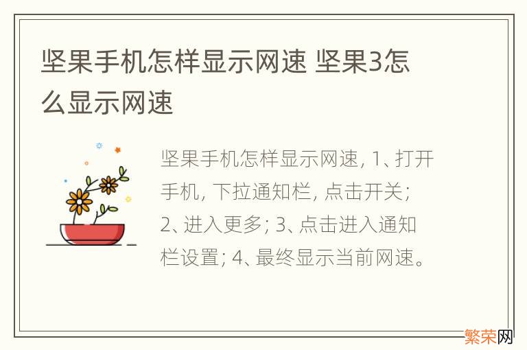 坚果手机怎样显示网速 坚果3怎么显示网速