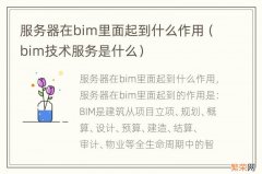 bim技术服务是什么 服务器在bim里面起到什么作用