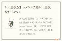 a88主板配什么cpu 技嘉a88主板配什么cpu