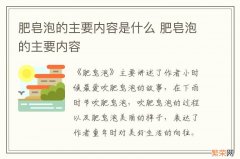 肥皂泡的主要内容是什么 肥皂泡的主要内容