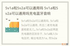 5v1a和5v2a可以通用吗 5v1a和5v2a可以通用吗充电蓝牙音响