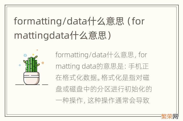 formattingdata什么意思 formatting/data什么意思