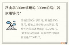 路由器300m够用吗 300m的路由器家用够吗?