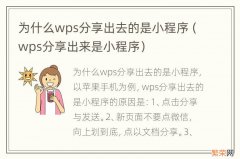 wps分享出来是小程序 为什么wps分享出去的是小程序