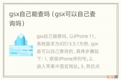 gsx可以自己查询吗 gsx自己能查吗