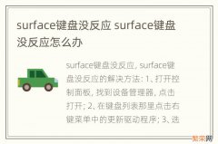 surface键盘没反应 surface键盘没反应怎么办