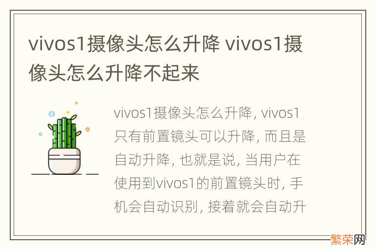 vivos1摄像头怎么升降 vivos1摄像头怎么升降不起来