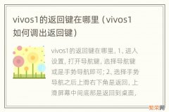 vivos1如何调出返回键 vivos1的返回键在哪里