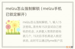 melzu手机已锁定解开 melzu怎么强制解锁