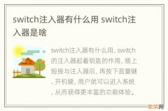 switch注入器有什么用 switch注入器是啥