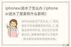 iphonexr进水了里面有什么影响 iphonexr进水了怎么办