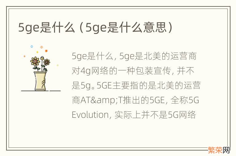 5ge是什么意思 5ge是什么