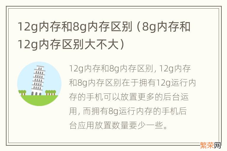 8g内存和12g内存区别大不大 12g内存和8g内存区别