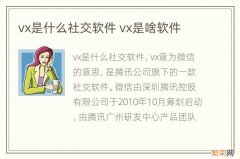 vx是什么社交软件 vx是啥软件