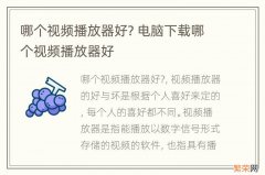 哪个视频播放器好? 电脑下载哪个视频播放器好