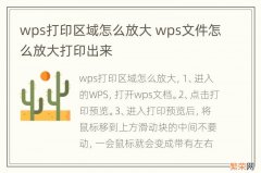 wps打印区域怎么放大 wps文件怎么放大打印出来