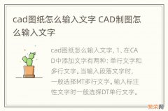 cad图纸怎么输入文字 CAD制图怎么输入文字