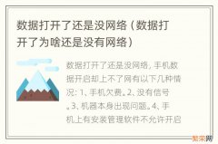 数据打开了为啥还是没有网络 数据打开了还是没网络